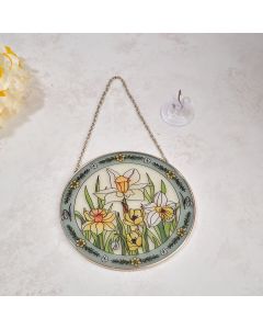 FLORAL SERENADE DAFFODIL STAINED GLASS HANGER WITH GIFT BOX