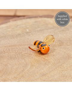 GLASS BEE ORNAMENT IN BOX ORANGE WITH CLEAR YELLOW WINGS