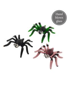 GLASS SPIDER ORNAMENT WITH BIG EYES 3 ASSTD