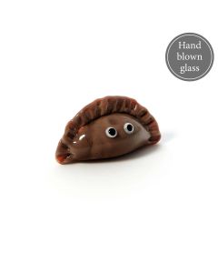 GLASS CORNISH PASTY ORNAMENT WITH EYES