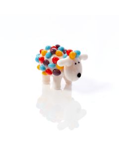 GLASS BOBBLY SHEEP ORNAMENT MULTICOLOURED HAND BLOWN