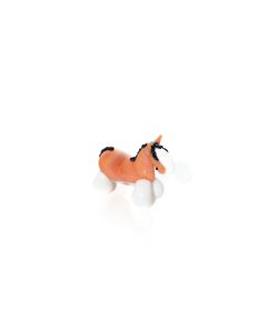 GLASS PONY ORNAMENT WHITE LEGS HAND BLOWN
