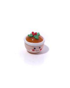 CHRISTMAS HAND BLOWN GLASS MINCE PIE WITH HOLLY SPRIG ORNAMENT