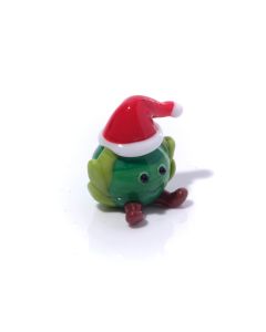 CHRISTMAS HAND BLOWN GLASS SPROUT WITH HAT ORNAMENT