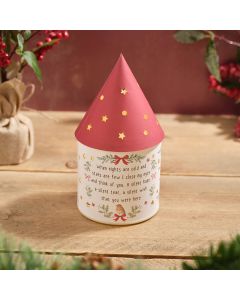 ROBIN PAPER CYLINDER LED LANTERN WITH VERSE AND GIFT BOX