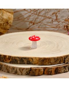 GLASS RED MUSHROOM ORNAMENT HAND BLOWN