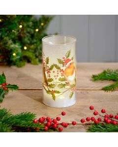 CHRISTMAS ROBIN CYLINDER LED