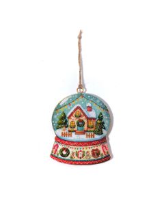 CHRISTMAS VINTAGE SNOWGLOBE METAL HANGER
