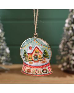 CHRISTMAS VINTAGE SNOWGLOBE METAL HANGER