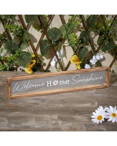 METAL WELCOME SUNSHINE FRAMED PLAQUE WITH DAISY