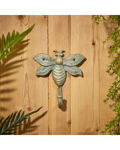 WROUGHT IRON VERDIGRIS BEE HOOK