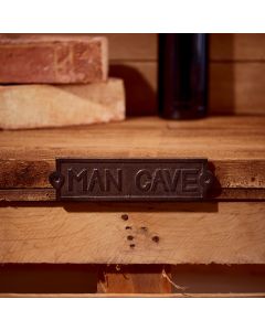 WROUGHT IRON MAN CAVE PLAQUE+