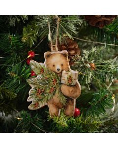 CHRISTMAS METAL SHAPED BEAR WITH CHRISTMAS TREE HANGER