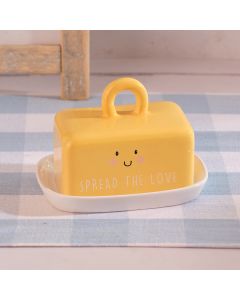 BRUNCH CLUB SPREAD THE LOVE CERAMIC BUTTER DISH