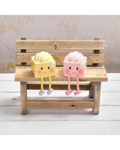 BUNNY HOPS HAND CRAFTED FONDANT FANCY POLYRESIN SHELF SITTER ORNAMENT 2 ASST