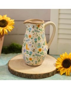BLOSSOM AND BLOOM STONEWARE GARDEN ILLUSTRATIONS DECORATIVE JUG