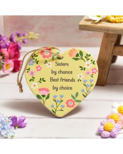 BRIGHT AND BEAUTIFUL CERAMIC HANGING HEART SISTERS BY CHANCE