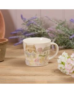 STONEWARE COTTAGE GARDEN THATCHED COTTAGE SCENE MUG FULL WRAP