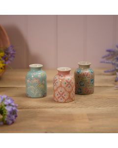 STONEWARE DEBOSSED ABSTRACT DESIGN 3 ASSTD VASE