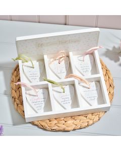 COTTAGE GARDEN CERAMIC HEART HANGER 6 ASSTD WITH TRAY OF 36