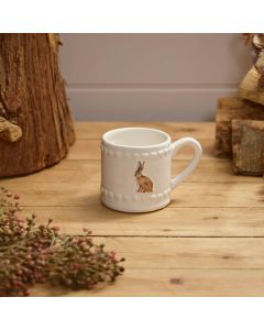 COUNTRYSIDE WOODLAND CERAMIC EMBOSSED HARE MUG