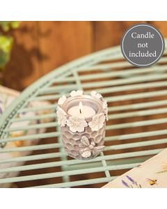 DAISY BEE 3D HONEYCOMB TEALIGHT HOLDER GREY METALLIC RESIN