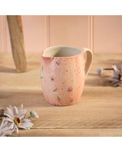 DITSY FLORAL DECORATIVE STONEWARE HAND PAINTED JUG