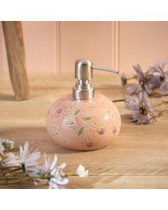 DITSY FLORAL STONEWARE HAND PAINTED SOAP DISPENSER