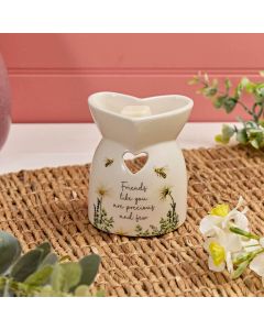 FLORAL CERAMIC HEART SHAPED FRIENDS LIKE YOU BURNER