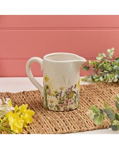 CERAMIC FLORAL FLOWERS AND BEE JUG FULL WRAP+