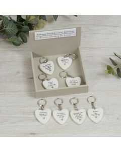 MARBLE HEART KEYRING 4 ASSTD 48/9DS STAND WHITE **