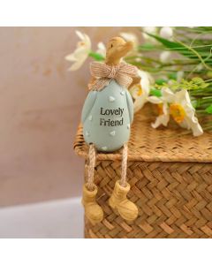 FLORAL SERENADE HANDCRAFTED EMBOSSED HEARTS LOVELY FRIEND POLYRESIN DUCK SHELF SITTER ORNAMENT