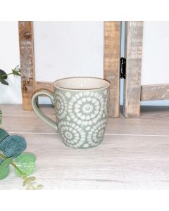GREY TILE EFFCT MUG