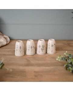 GRACEFULLY GIFTED STONEWARE SENTIMENT MINI VASE GIFT BOXED 4 ASST