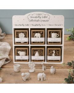 GRACEFULLY GIFTED STONEWARE SMALL WHITE KEEPSAKE ORNAMENT WITH GIFT BOX 6 ASSTD WITH DISPLAY UNIT ONE PACK OF 36**