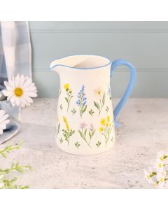 GARDEN IMPRESSIONS STONEWARE DECORATIVE JUG WITH DELICATE FLOWERS NOT SUITABLE FOR FOOD OR DRINK