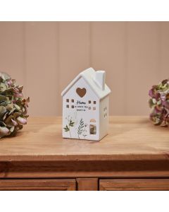 FLORAL HOME HOME IS WHERE THE HEART IS CERAMIC TEA LIGHT HOLDER