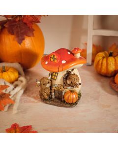 HARVEST HOME RESIN MUSHROOM WITH HIGHLAND COWS ORNAMENT