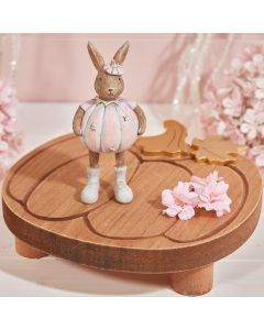 PINK PUMPKIN RABBIT STANDING ORNAMENT RESIN WITH STARS++