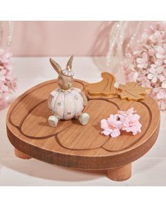 PINK PUMPKIN RABBIT SITTING ORNAMENT RESIN WITH STARS++