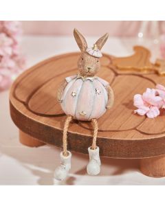 PINK PUMPKIN RABBIT SHELF SITTER RESIN WITH STARS++