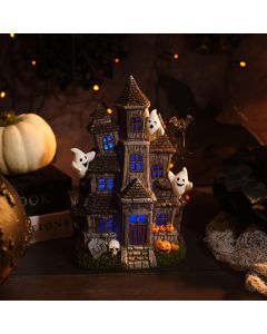 CREEPY CUTIES RESIN LED HAUNTED HOUSE LED WITH COLOURED LIGHTS