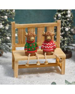 HIGHLAND COW RESIN SHELF SITTER WITH JUMPER 2 ASSTD