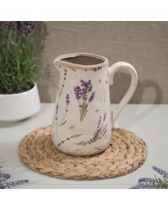 LAVENDER STONEWARE CRACKLE EFFECT LARGE DECORATIVE JUG