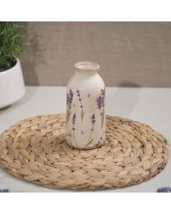 LAVENDER STONEWARE CRACKLE EFFECT TALL VASE
