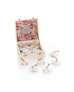 LUXE FLORAL MARBLE HANGING HEART 6 ASSTD WITH BOX OF 36