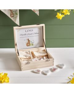 MEADOW FIELDS MARBLE HEART BUNNY PEBBLE DOUBLE SIDED 6 ASST WITH POUCH DISPLAY BOX 36