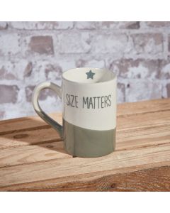 SIZE MATTERS MUG CERAM STONEWARE WITH GREEN STAR & BASE
