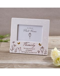 MOMENTS THAT MATTER FAMILY CERAMIC PHOTO FRAME RAISED DESIGN WITH GOLD DETAIL