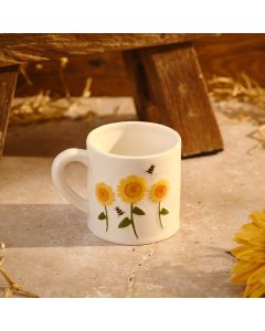 RURAL FARM STONEWARE EMBOSSED SUNFLOWER MUG WITH GIFT BOX